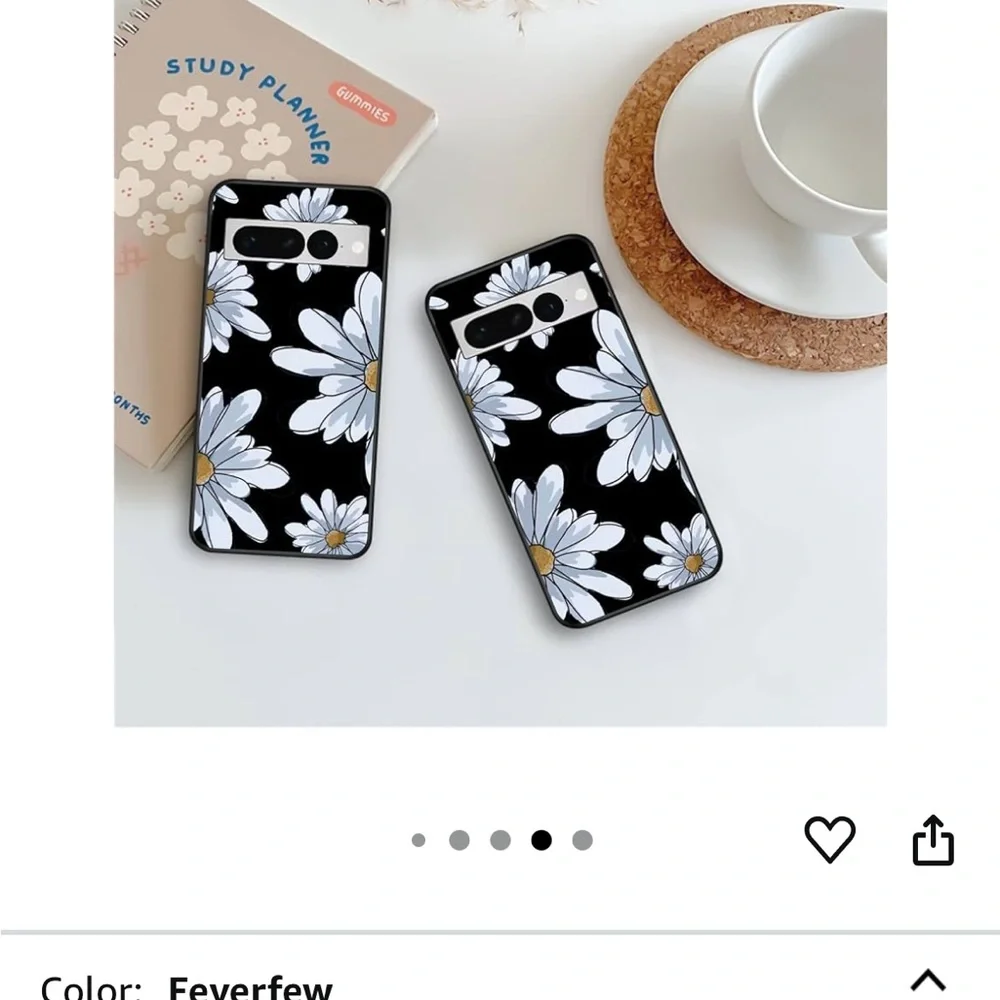 Google Pixel 7 Pro CASE black with blue flowers